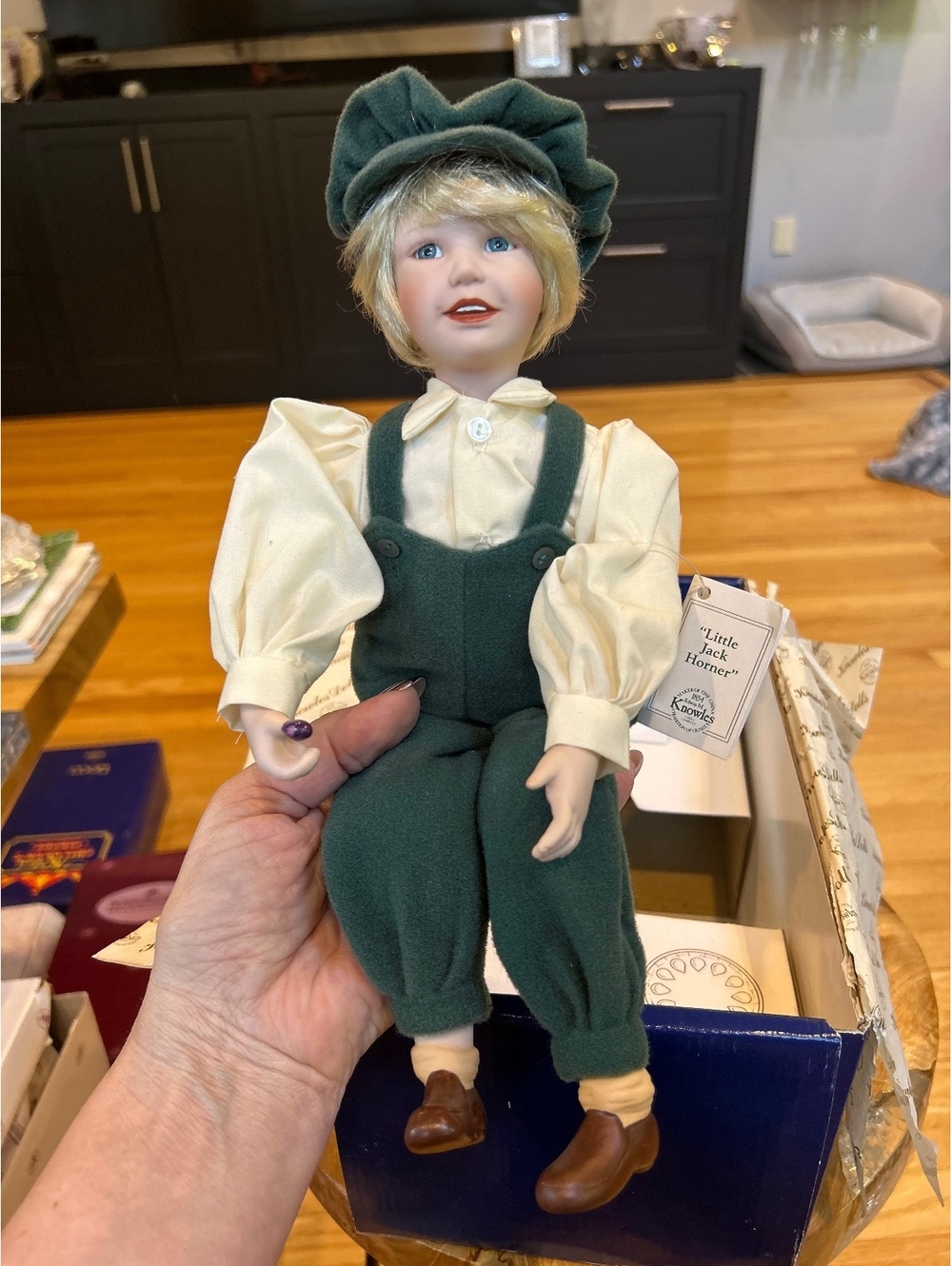 Eden M. Knowles 'Little Jack Horner' Porcelain Doll with Table and Pie